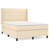 vidaXL Boxspring met matras stof cr&egrave;mekleurig 140x200 cm