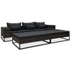 vidaXL 5-delige Loungeset met kussens poly rattan grijs