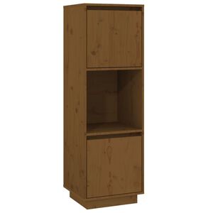 vidaXL Hoge kast 38x35x117 cm massief grenenhout honingbruin