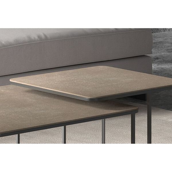 Rousseau 2-delige Bijzettafelset Loic metaal bruin