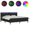 vidaXL Bedframe met LED-stripverlichting Zwart 180 x 200 cm Kunstleer