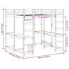vidaXL Hoogslaper met bureau en ladder massief grenenhout 180x200 cm