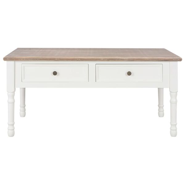 vidaXL Salontafel 100x50x46 cm massief paulowniahout wit