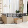 vidaXL 7-delige Loungeset met kussens poly rattan beige