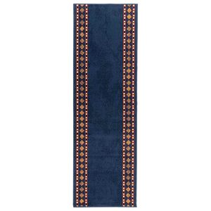 vidaXL Tapijtloper FLORNES Geweven Blauw 100 x 400 cm PP 7 mm