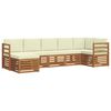 vidaXL Sofa-Sets 7 pcs Natuurlijk en Cr&egrave;me Massief Acaciahout