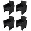 vidaXL Eetkamerstoelen 4 st kunstleer zwart