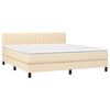 vidaXL Boxspring met matras en LED stof cr&egrave;mekleurig 160x200 cm