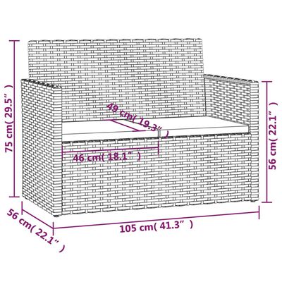 vidaXL 4-delige Loungeset met kussens poly rattan grijs