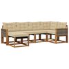 vidaXL Buiten bankenset met kussen 6 pcs Natuurlijk en Beige
