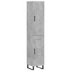 vidaXL Hoge kast 34,5x34x180 cm bewerkt hout betongrijs