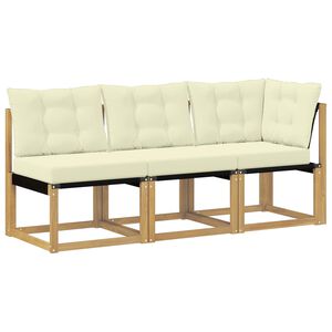 vidaXL 3 st Outdoor Midden- en Hoeksalon Wit