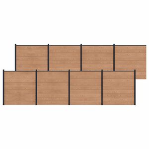 vidaXL Hekpaneel 8 pcs WPC en Aluminium Bruin