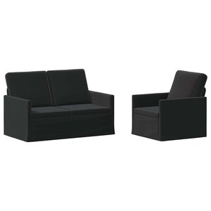 vidaXL Bankstel 2 pcs Zwart fluweel