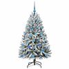 vidaXL Kunstkerstboom met 150 LED Groen en Wit 150 cm PVC en Metaal