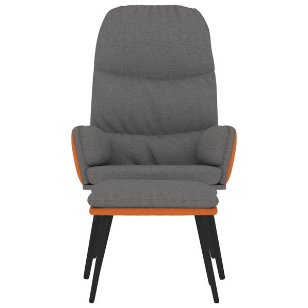 vidaXL Relaxstoel met voetenbank stof lichtgrijs