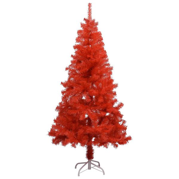 vidaXL Kunstkerstboom met verlichting en kerstballen 120 cm PVC rood