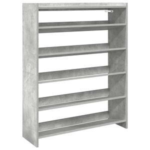 vidaXL Schoenenkast 80x25x100 cm bewerkt hout betongrijs