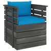vidaXL 6-delige Loungeset met kussens pallet massief grenenhout