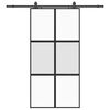 vidaXL Schuifdeur met beslagset 102,5x205 cm gehard glas zwart