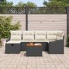 vidaXL Tuin Sofa Set met kussen met opslag 7 pcs Zwart Poly riet