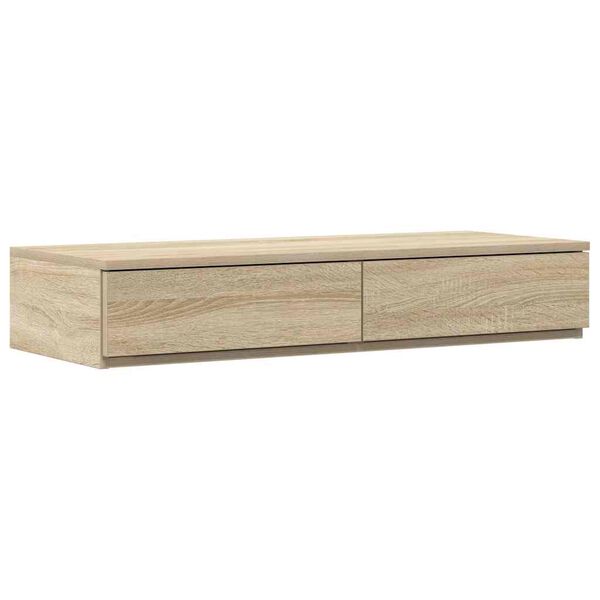 vidaXL Bedlades met lade Sonoma Eiken 90 x 36,5 x 16,5 cm Bewerkt hout