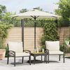 vidaXL Parasol met LED's en stalen paal 225x225x212 cm wit