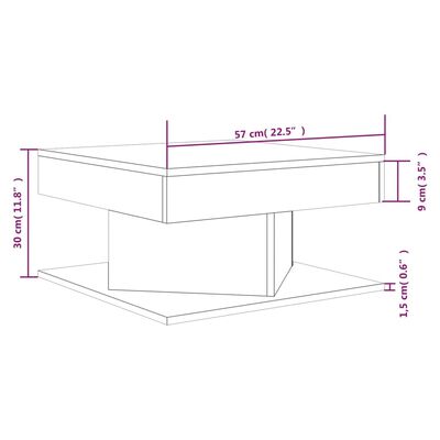vidaXL Salontafel 57x57x30 cm bewerkt hout grijs sonoma eikenkleurig