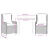vidaXL 3-delige Tuinset met kussens poly rattan beige