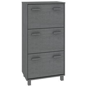 vidaXL Schoenenkast HAMAR 59,5x35x117 cm grenenhout donkergrijs