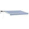 vidaXL Handmatige Luifelhouder met LED's Blauw en Wit 3,5 x 2,5 m