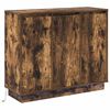 vidaXL LED Sideboard Gerookt eiken 90 x 32 x 75 cm Bewerkt hout