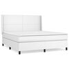vidaXL Boxspring met matras kunstleer wit 160x200 cm