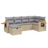 vidaXL 6-delige Loungeset met kussens poly rattan gemengd beige