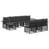vidaXL Buiten bankenset 9 st Zwart en Donkergrijs Polyester