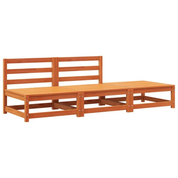 vidaXL Tuinbank zonder armleuning met voetenbank grenenhout wasbruin