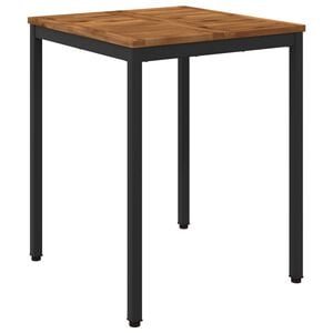 vidaXL Tuindiner tafel Naturel en Zwart 60 x 60,5 x 75 cm