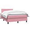 vidaXL Boxspring met matras fluweel roze 120x210 cm