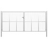 vidaXL Tuinpoort gegalvaniseerd staal 400x200 cm zilver