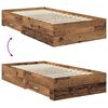 vidaXL Bedframe met hoofdeinde Oudhout 100 x 200 cm Bewerkt hout