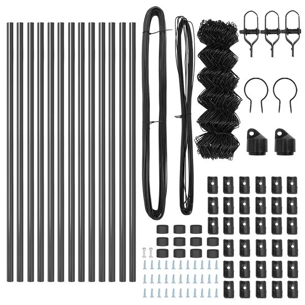 vidaXL Afrasteringspaal Grijs 25 x 0,8 m (40 x 40 mm gaas)