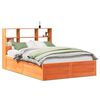 vidaXL Bedframe zonder matras massief grenenhout wasbruin 150x200 cm