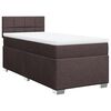 vidaXL Boxspring met matras stof donkerbruin 90x190 cm