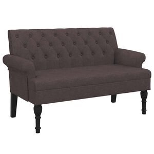 vidaXL Bankje met rugleuning 120x62x75,5 cm stof donkerbruin