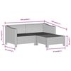 vidaXL 3-delige Loungeset met kussens poly rattan grijs