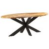 vidaXL Eettafel ovaal 200x100x75 cm ruw mangohout