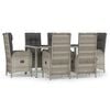 vidaXL 7-delige Tuinset met kussens poly rattan grijs