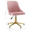 vidaXL Eetkamerstoelen draaibaar 2 st fluweel roze