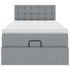 vidaXL Bed poef met matras en LED's 90x200 cm stof lichtgrijs