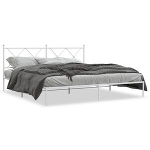 vidaXL Bedframe met hoofdbord metaal wit 180x200 cm